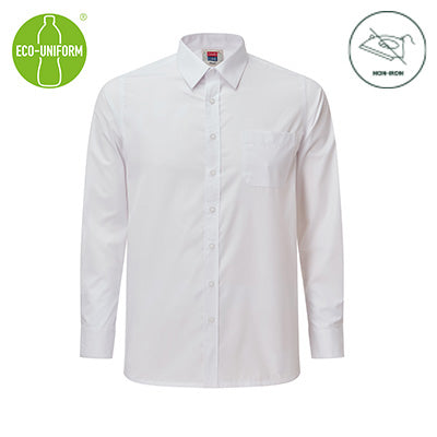 Senior Boys Long Sleeve Shirts -Twin Pack- White