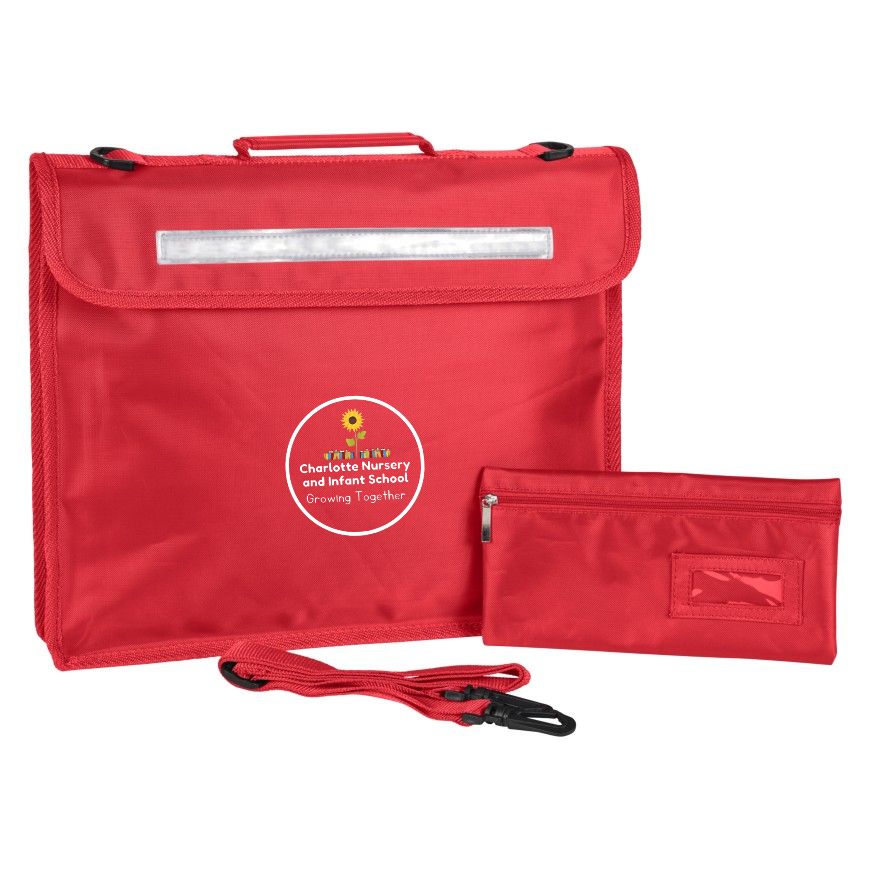 Charlotte School-Book bag-velcro-Red