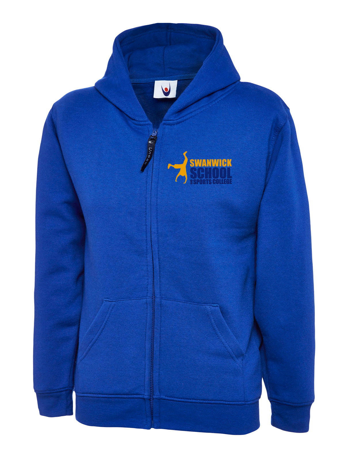 Swanwick School and Sports College - Zip Front Hooded Sweatshirt - Royal Blue