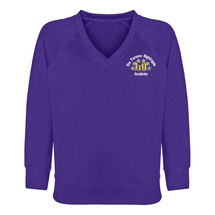Florence Nightingale Academy - V-Neck Sweatshirt - Purple