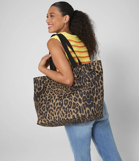 Leopard Print Carryall Tote Bag