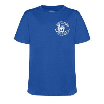 Stanley St. Andrew's C of E Primary School - T-Shirt- White-Royal Blue