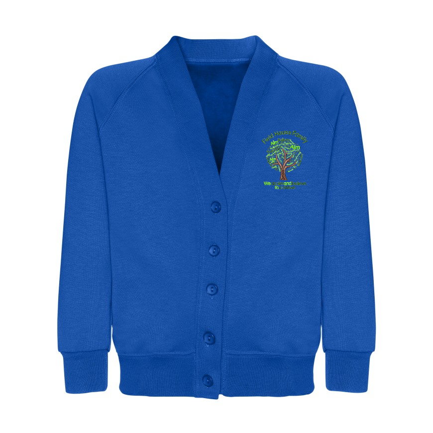 Field House School -Cardigan Sweatshirt - Royal Blue