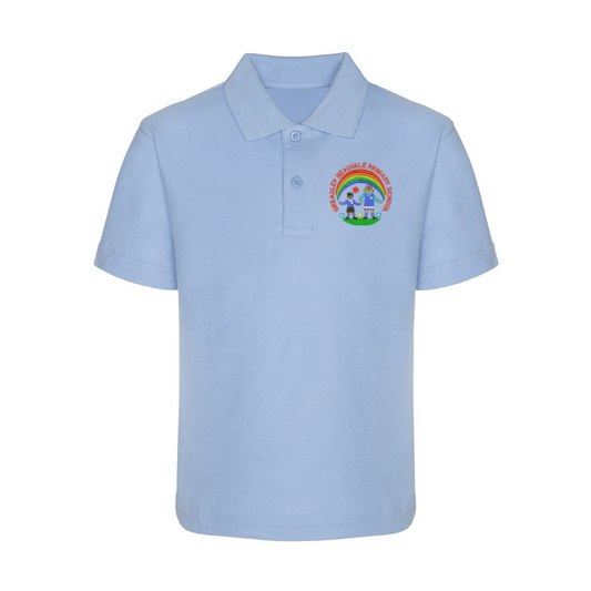 Greasley Beauvale Primary School -Polo Shirt - White - Sky