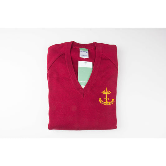 St. John Houghton Year 10+ Cherry V-Neck Pullover
