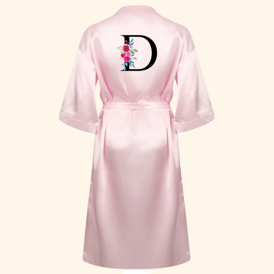 Personalised Bride & Bridesmaid Satin Dressing Gown / Robe - Wedding Collection