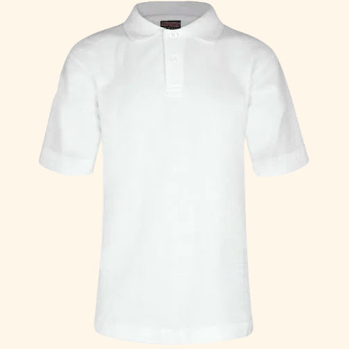 Polo Shirt - Age 2 - 12 - Plain - White