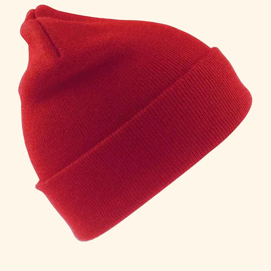 Beanie Hat with School Logo - Red