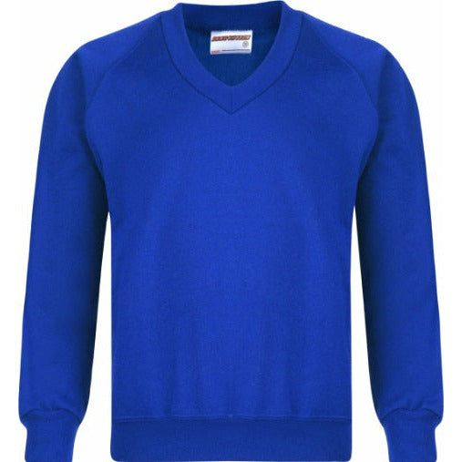 V-Neck Sweatshirt - Age 2 - 11 - Plain - Ocean
