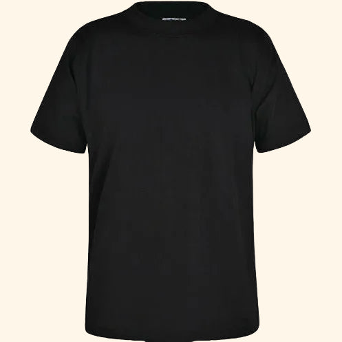 T-Shirt - Age 2- 14 - Plain - Black