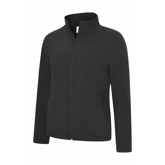 ladies classic full zip softshell black