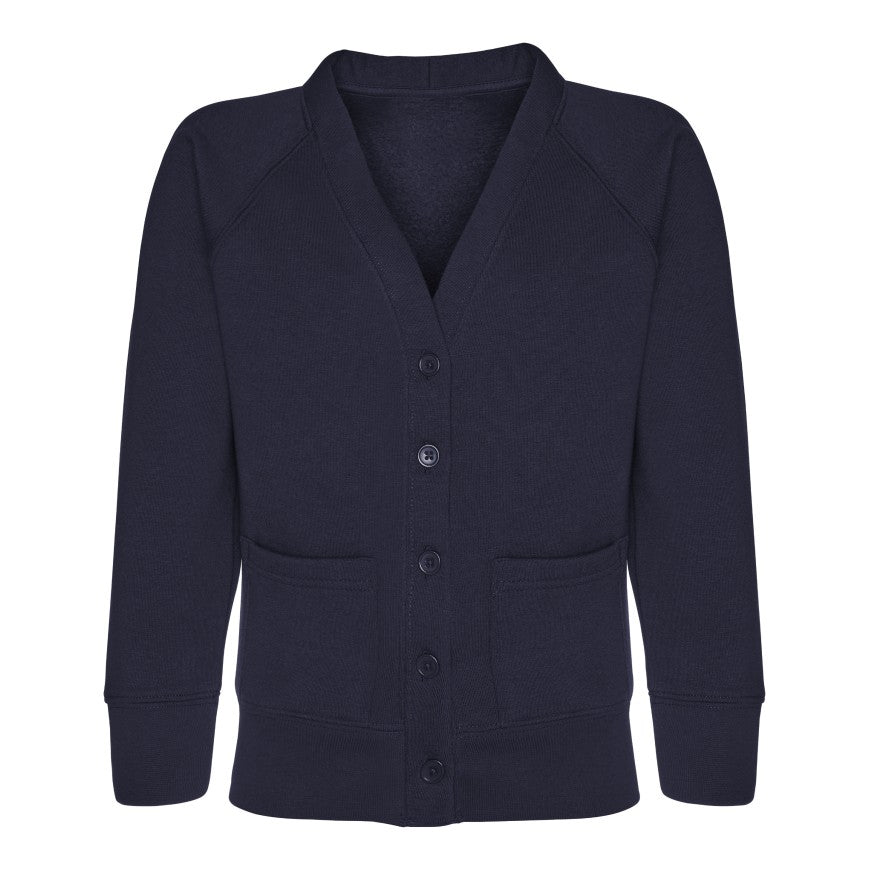 Sweatshirt Cardigan - Age 2 - 11 - Plain - Light Navy