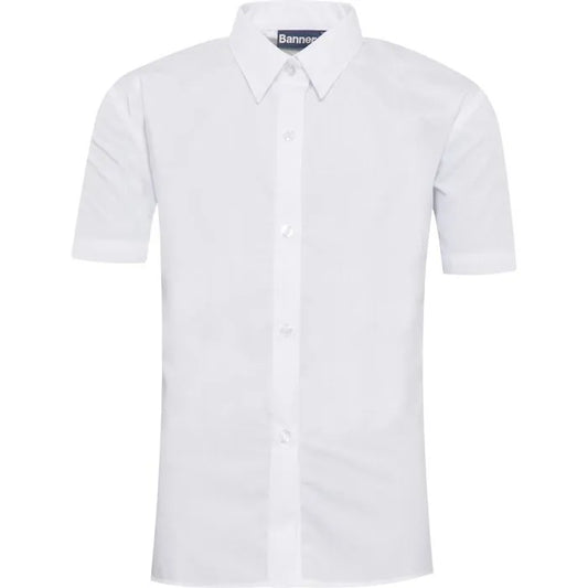 Slim Fit Short Sleeve Blouse-Twin pack - White