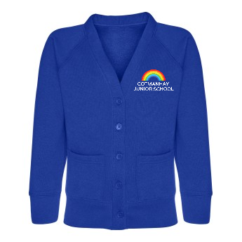 Cotmanhay Junior School Cardigan with front pockets- Royal Blue