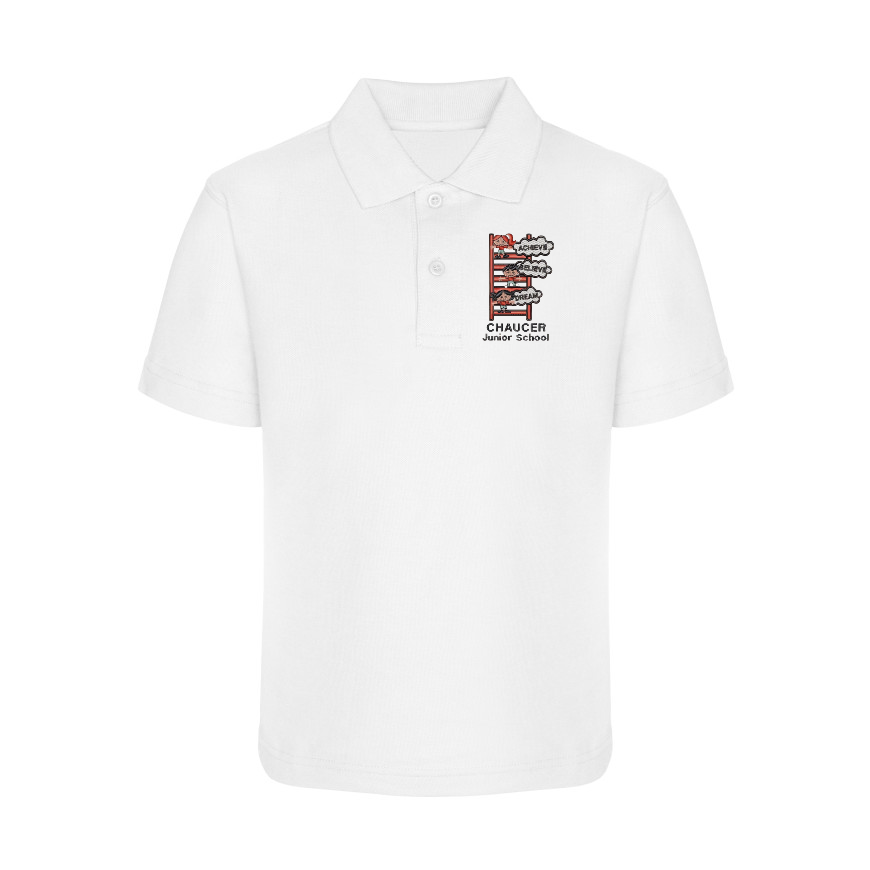 Chaucer JUNIOR School -Polo Shirt  -  White