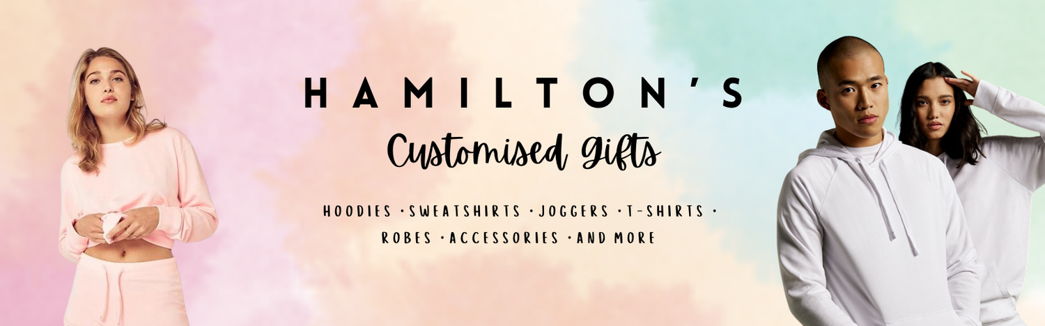 Hamilton's customised gifts: Hoodies, sweatshirts, joggers, T-shirts, Robes, Accessories and more