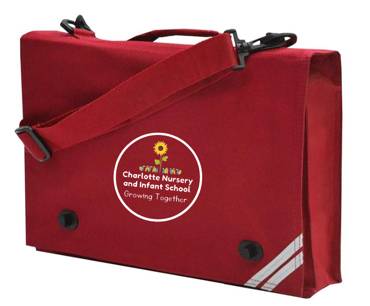 Charlotte Nursery and Infant School -Book Bag - Red