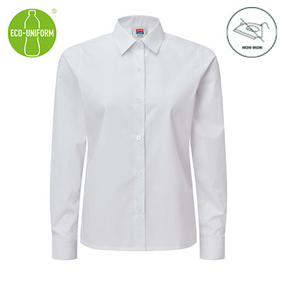 Senior Girls Long Sleeve Blouses -Twin Pack - White
