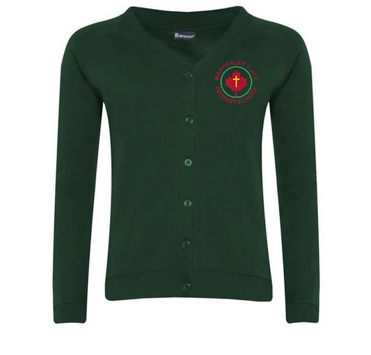 Mapperley C of E Primary School - Cardigan Sweatshirt  - Bottle Green