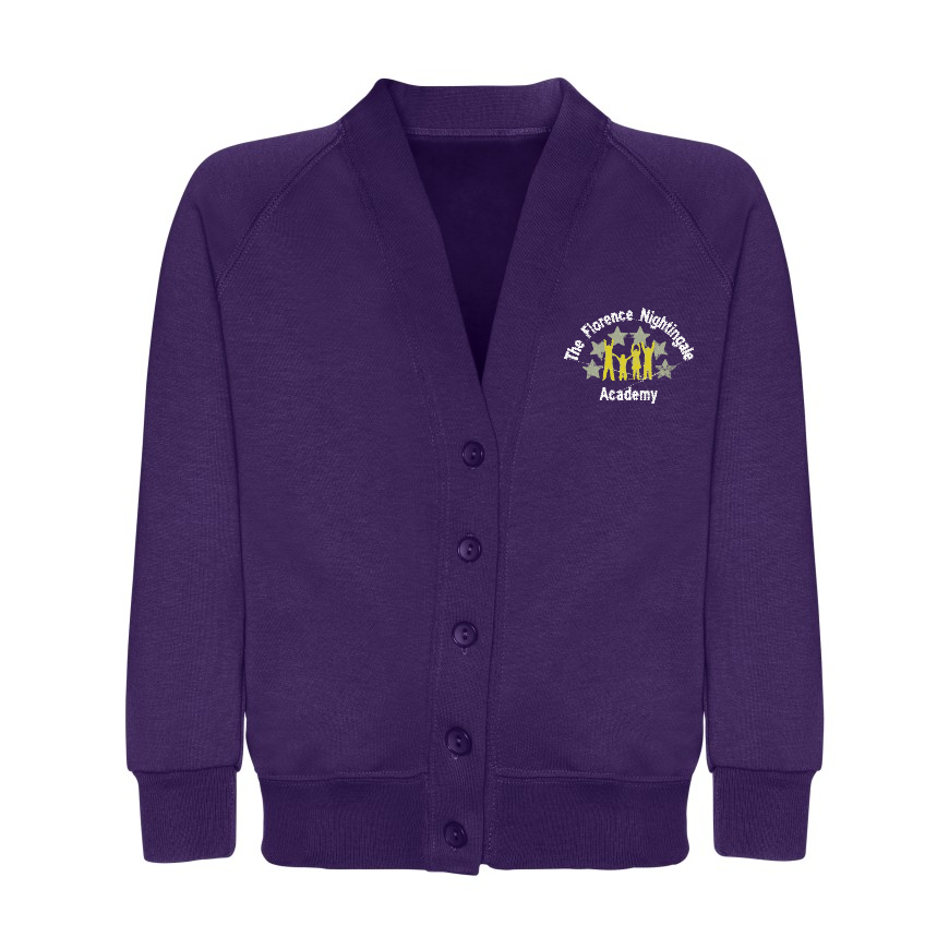 Florence Nightingale Academy -Cardigan Sweatshirt - Purple