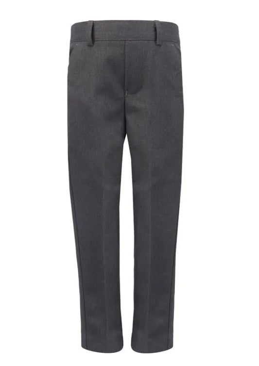Junior Boys Slim Fit Trousers - Grey-Black