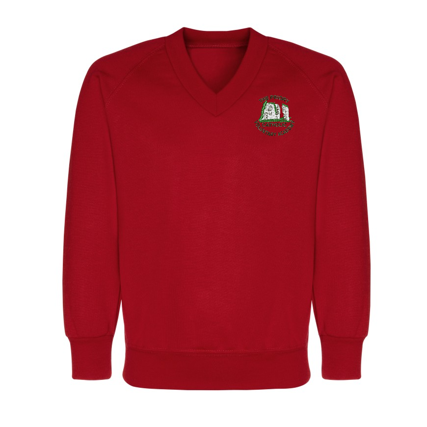 Priory Catholic Voluntary Academy -V-Neck Sweatshirt -   Red