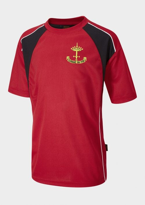 Sports top with St. John logo