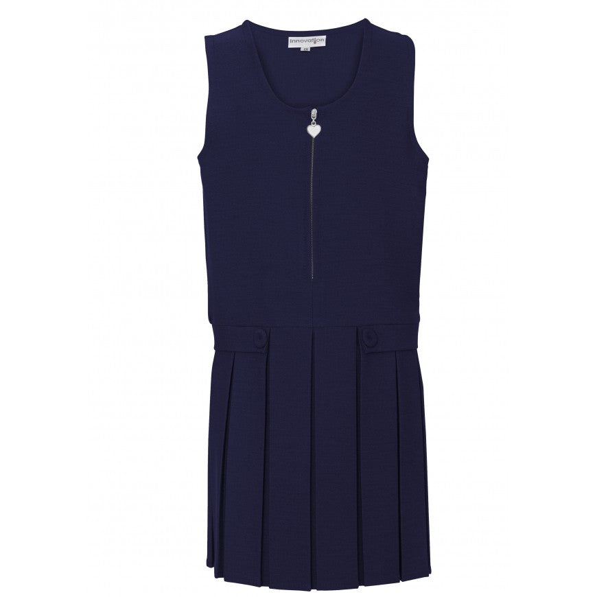 Pinafore - Zip Pleat -Grey-Black-Navy