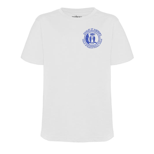 Stanley St. Andrew's C of E Primary School - T-Shirt- White-Royal Blue