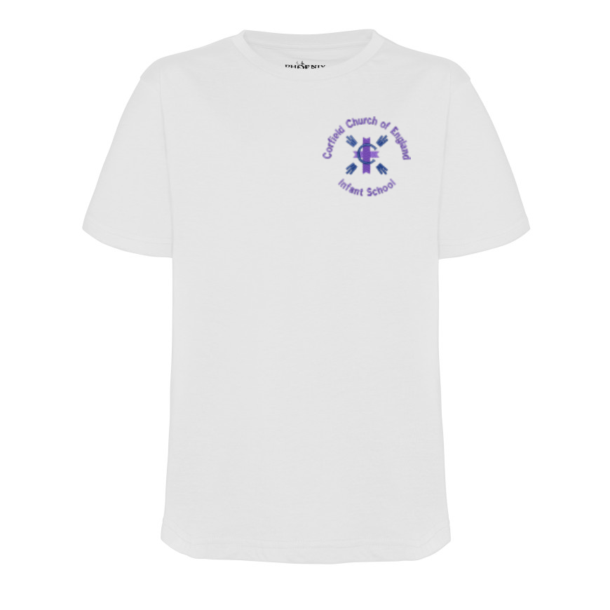 Corfield Church of England Primary School - T-Shirt - -White-Yellow