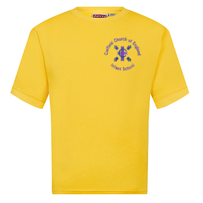 Corfield Church of England Primary School - T-Shirt - -White-Yellow
