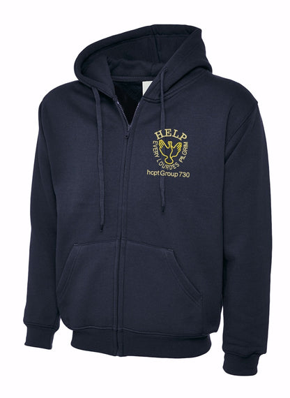 Adults Classic Full Zip Hooded Sweatshirt with logo