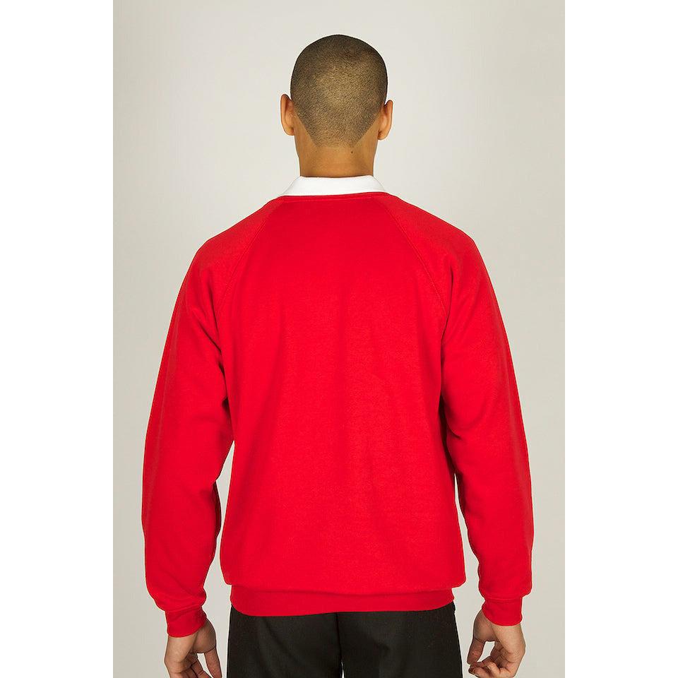 Sweatshirt - V-Neck Red