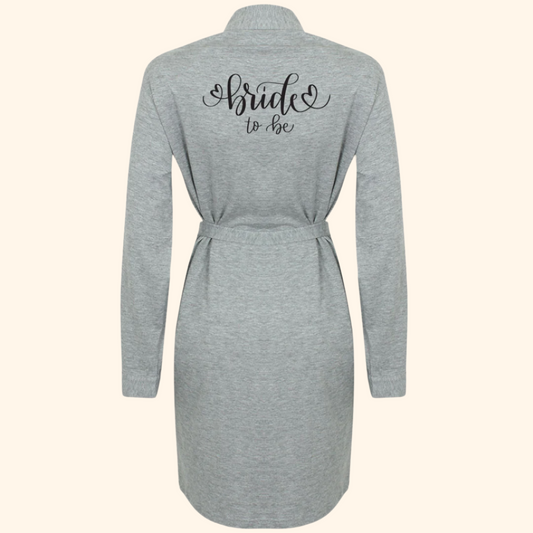 Personalised Bride & Bridesmaid 100% Cotton Dressing Gown / Robe - Wedding Collection