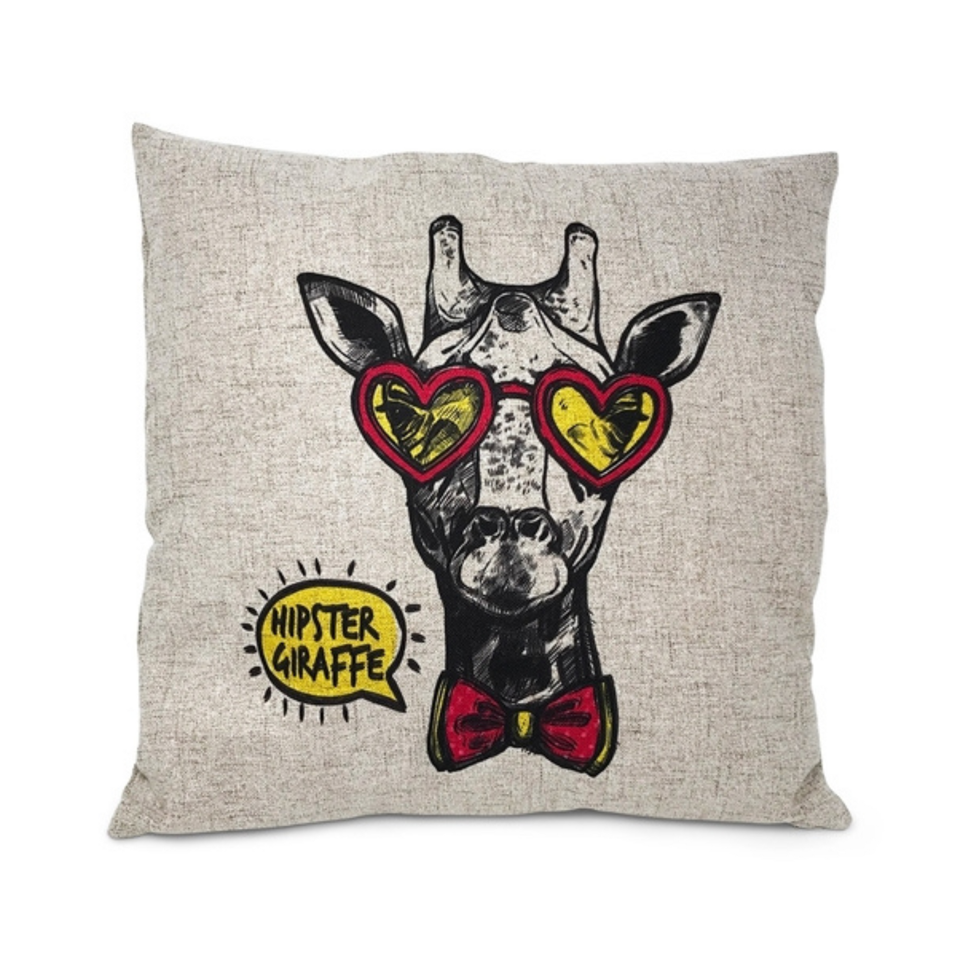 Personalised Cushion Cover 40cm x 40cm - Hipster Giraffe 