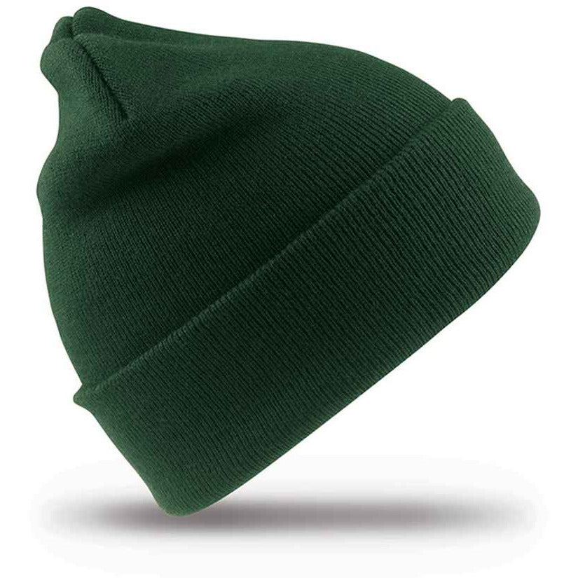 Beanie Hat with School Logo - Bottle Green