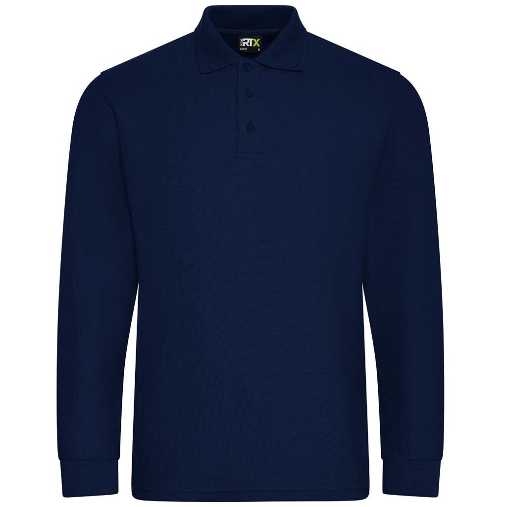 Pro RTX Pro Long Sleeve Piqué Polo Shirt - Navy