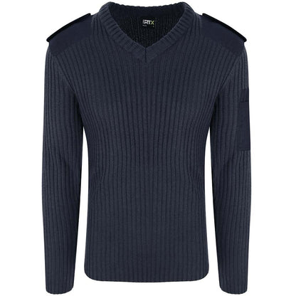 Pro RTX Pro Acrylic Security V Neck Sweater - Navy