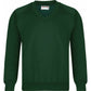 V-Neck Sweatshirt - Age 2 - 11 - Plain - Bottle Green