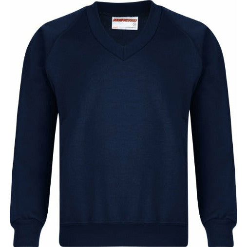 V-Neck Sweatshirt - Age 2 - 11 - Plain - Navy