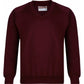 new-knitted-v-neck-jumper-age-4-12-glebe-primary-school-maroon