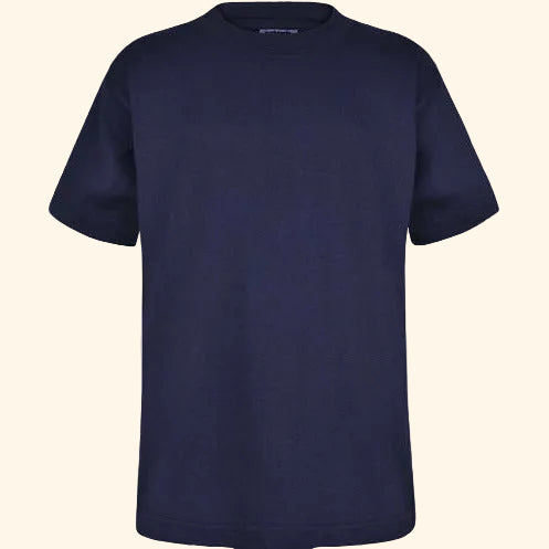 T-Shirt - Age 2- 14 - Plain - Navy