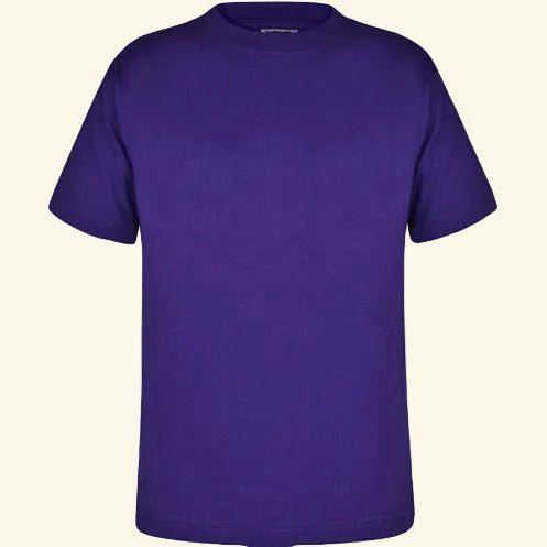 T-Shirt - Age 2- 14 - Plain - Purple