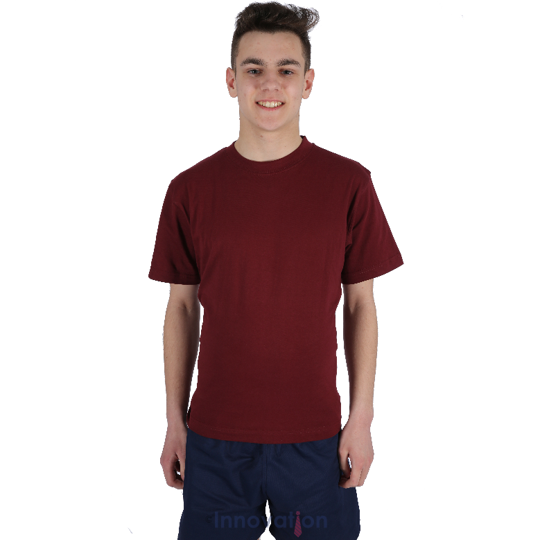 T-Shirt - Age 2- 14 - Plain - Maroon