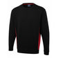 Two Tone Crew New Sweatshirt Black & Red