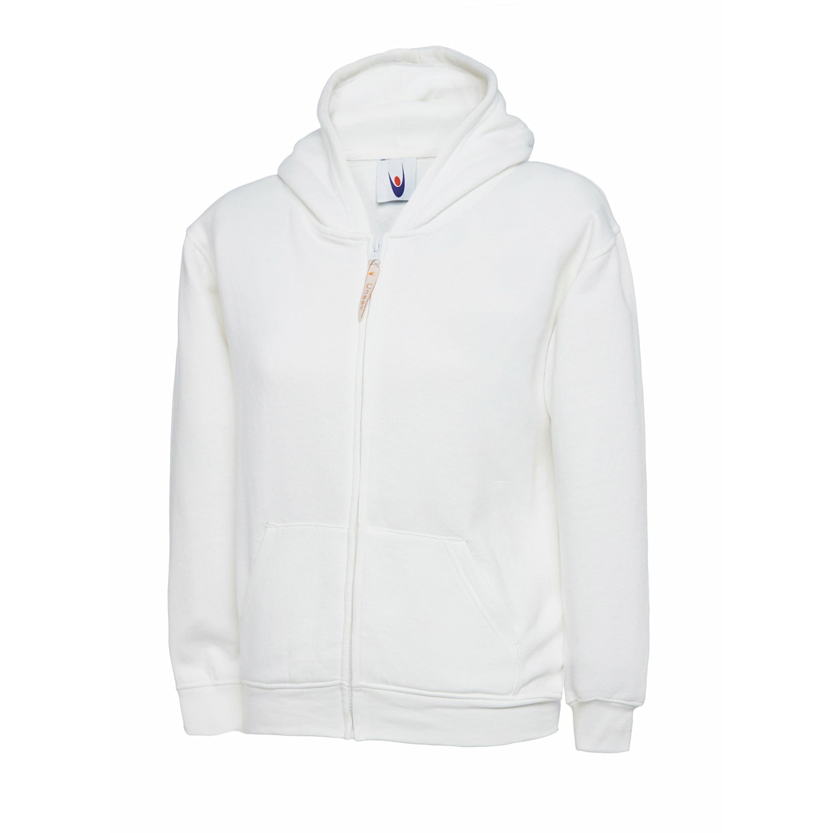 Childrens Classic Full Zip Hooded Sweatshirt White