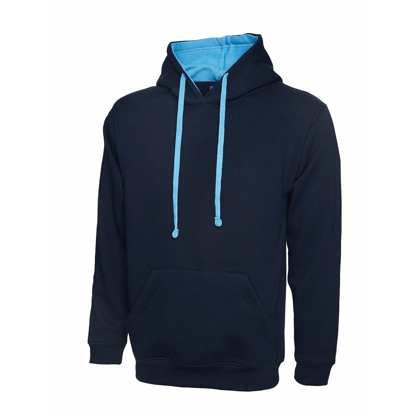 Contrast Hooded Sweatshirt Navy/Sky Blue