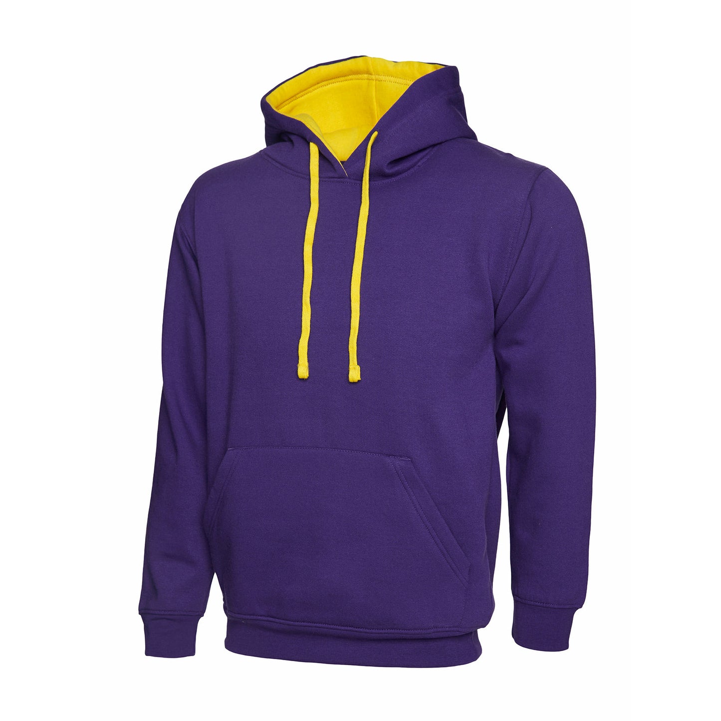 Contrast Hooded Sweatshirt Purple/Yellow