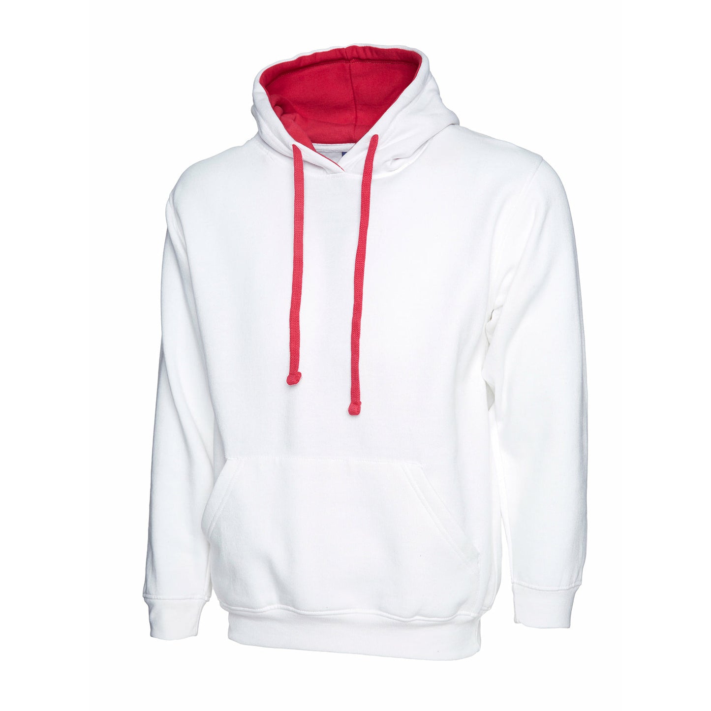 Contrast Hooded Sweatshirt White/Red