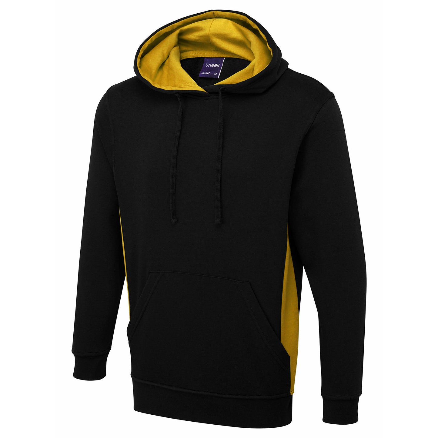Two tone hooded sweatshirt Black & Yellow